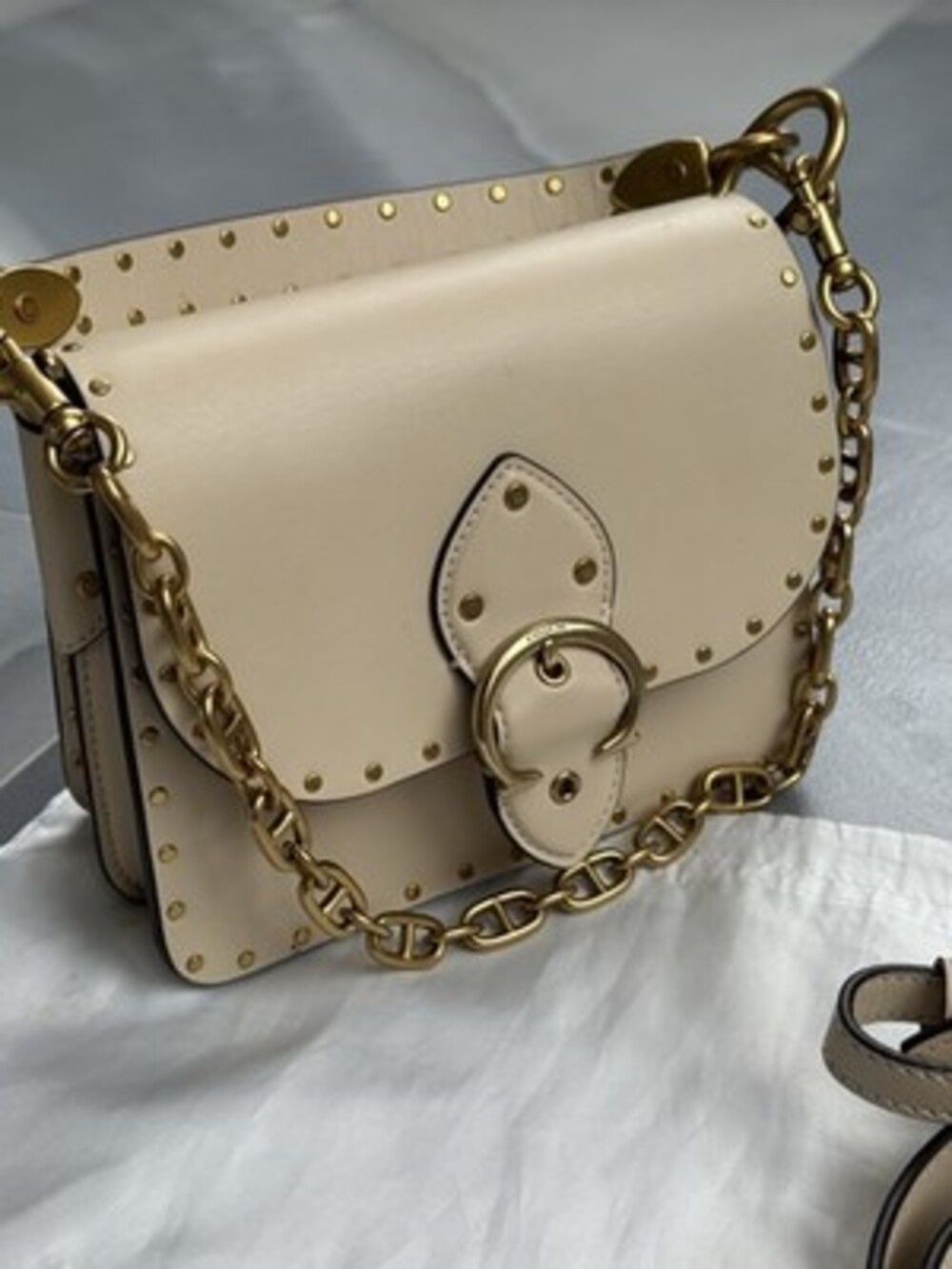 CLEAN! Coach Beat Shoulder Bag 18 Rivets Style 4600 TRIPLE STRAP Chain Leather - Picture 2 of 16